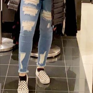 High waisted jeans
